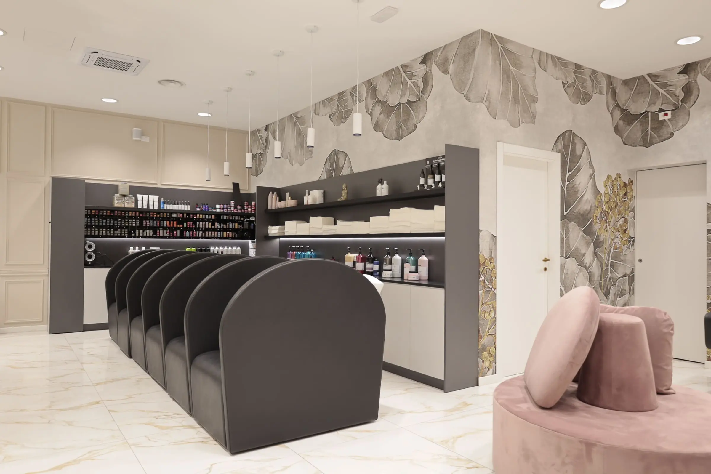 Dettaglio postazione taglio e arredamento luxury